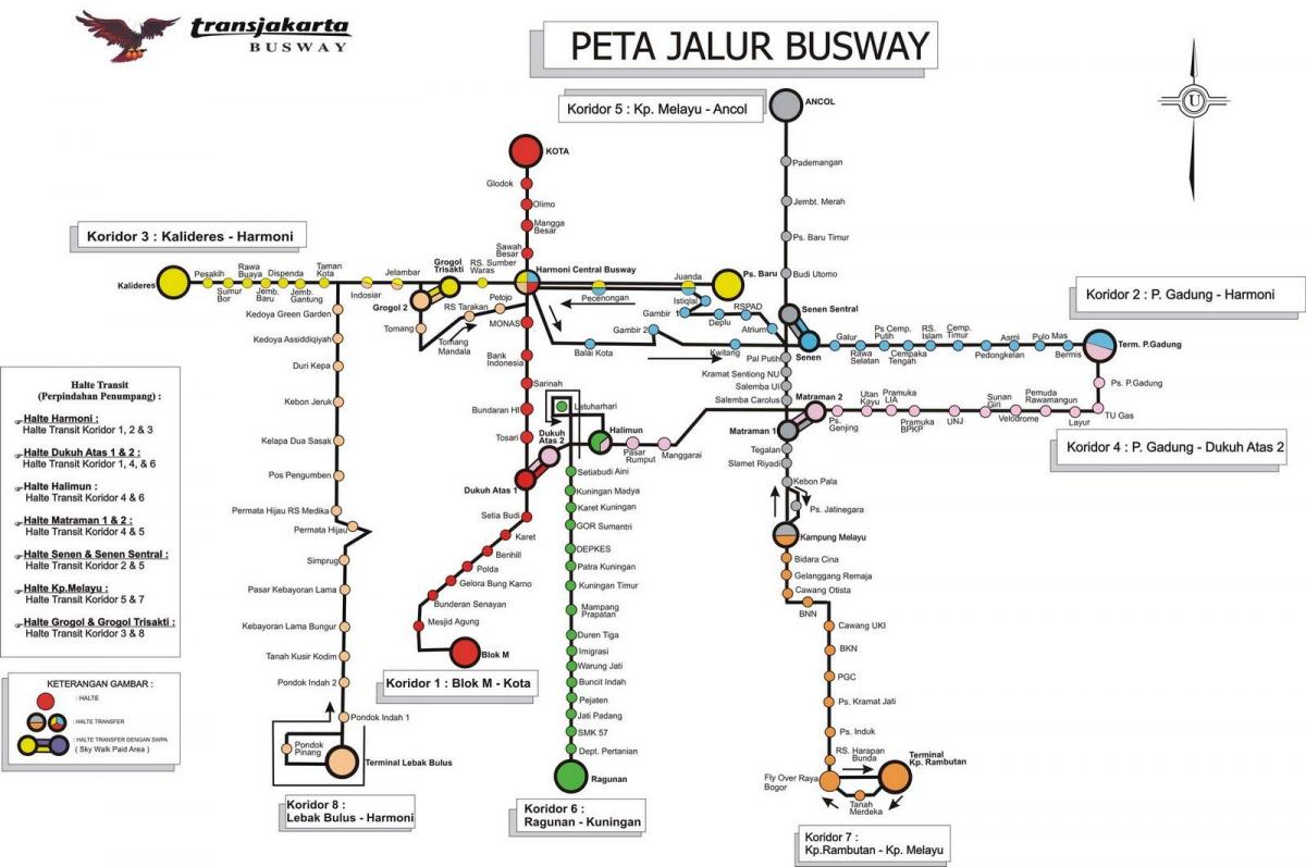Jakarta autobuz hartă