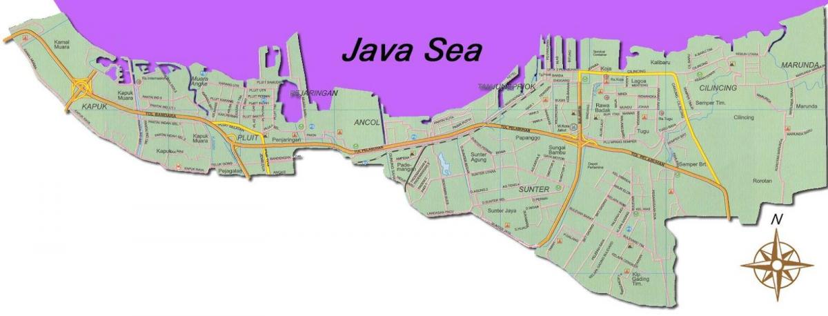 Jakarta utara hartă