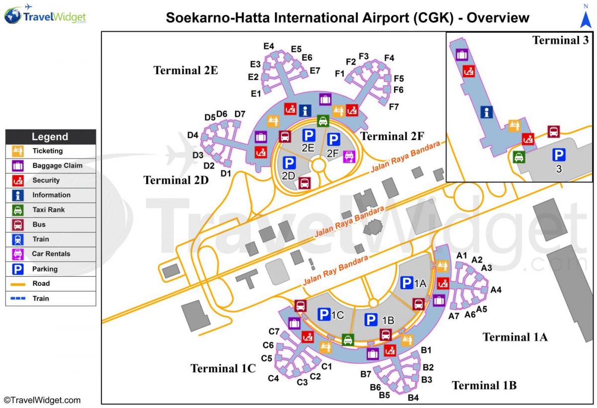 soekarno hatta airport terminal hartă
